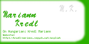 mariann kredl business card